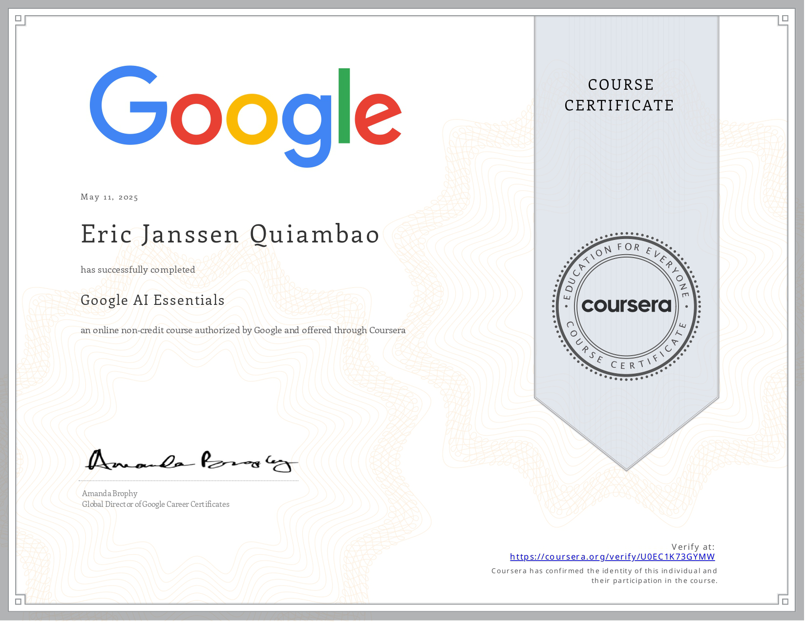 Certificate 1